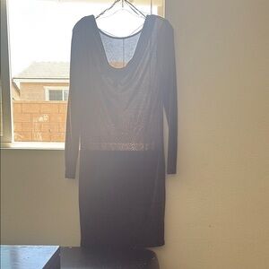 Elegant brown glitter Long Sleeve Dress